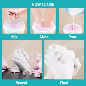 Kit de moldagem de mão para casais, lembrança 3D de casal segurando as mãos, presente personalizado exclusivo para casal, para adultos e casamentos
