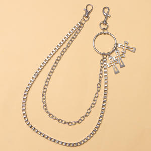 Cadena de Pantalones de Metal Punk de Doble Capa con Cruz, Cadena de Cintura de Plata Tibetana, Accesorio Unisex Casual de Hip Hop - Product Image 4