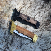 Couteau de chasse pliable WAIKIN, nouveau modèle, manche en bois, lame 3cr13, couteau de survie tactique pour le camping en plein air, avec clip de ceinture