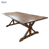 Table à manger pliable en bois de conception antique pour l'entrée de salon d'hôtel pour la cour extérieure de ferme de parc