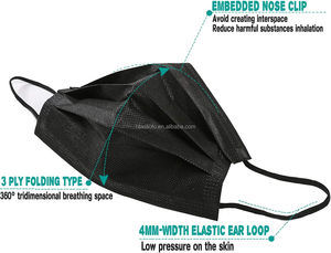 Xiaotu المتاح 3 طبقات واقية قماش Meltblown الكبار قناع أزرق أبيض الوجه للرجال النساء المواد الاستهلاكية واقية من الغبار - Product Image 5