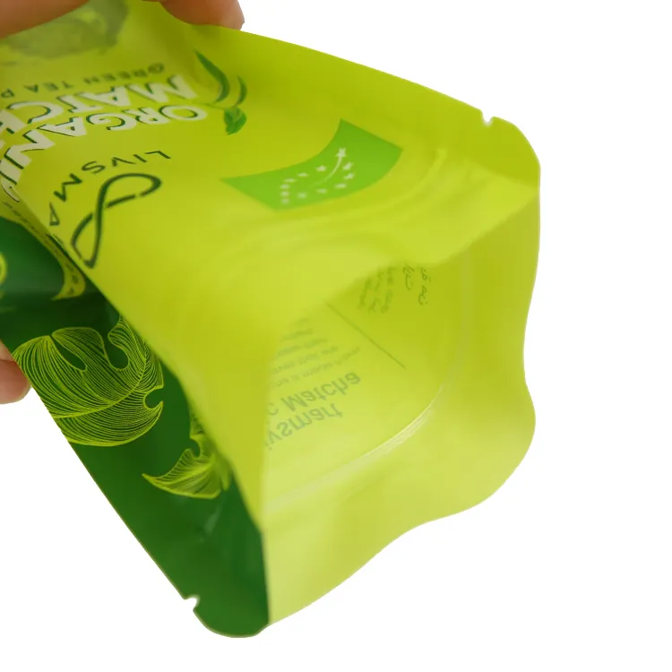 Personalize o empacotamento de alimentos levante-se sacos plásticos feitos sob encomenda do empacotamento do pó da especiarias do malote com zíper Resealable