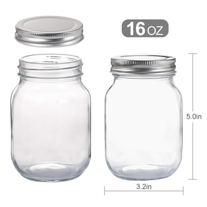 High Quality 380ml Glass Food Jar <b>Clear</b> Cylinder <b>Container</b> with Aluminum Lid for Fruit Sugar Cookie Snack Salad Storage - Product Image 2