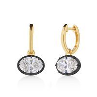 Boucles d'oreilles pendantes ovales en plaqué or avec zircon cubique, bijoux de luxe pour femmes