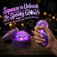 Nouveauté : Jouets anti-stress en forme de boulettes de maltose scintillantes avec visage souriant pour Halloween, à cuire à la vapeur