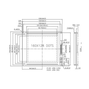 5.0V màu vàng xanh STN đồ họa LCD 160x128 mô-đun năm inch màn hình LCD hiển thị bảng điều khiển với nhà ở trường hợp enclauser - Product Image 6