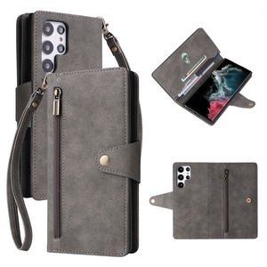 Nuovo Design Portafoglio a Tre Pieghe con 9 Slot per Carte e Cerniera in Pelle PU per Custodia Telefono <span class=keywords><strong>Samsung</strong></span> <span class=keywords><strong>S21</strong></span> S22 S23 Ultra <span class=keywords><strong>Plus</strong></span> Pro - Product Image 1