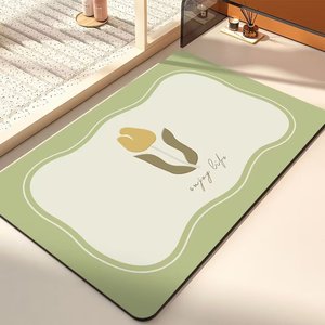 Tapis de bain en terre de diatomée Yongjin 38x58cm 48x78cm 58x88cm, motif floral, antidérapant, séchage rapide, pour la maison et la salle de bain - Product Image 1