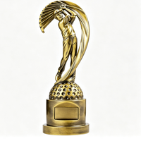 Vente en gros de trophées de golf personnalisables en or, argent, cuivre et résine, avec de nouveaux designs, impression UV et médailles
