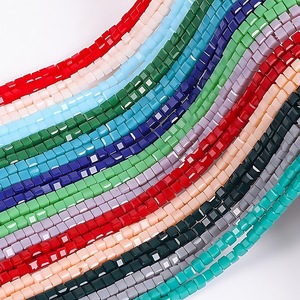 Cuentas de Cristal Cuadradas al por Mayor de 6/8/10mm, Cuentas de Vidrio Tipo Cubo de Azúcar para Cadena de Teléfono, Accesorios DIY de Estilo Casual - Product Image 3
