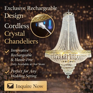 Lustres de <span class=keywords><strong>plafond</strong></span> de luxe rechargeables à télécommande pour décoration de <span class=keywords><strong>mariage</strong></span> à la française, avec rideau de perles de cristal, pour aménagement d'événements - Product Image 3