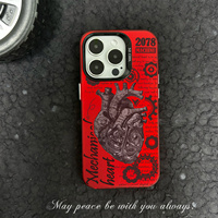 Coque arrière de modèle de coeur médical coloré iPhone 7/8/12/13 Mini/11/14/15/16 Pro Max coque de téléphone antichoc de concepteur élégant Unique