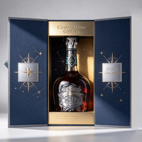 Boîte d'emballage pour vin en carton rigide à double ouverture avec insert découpé sur mesure pour spiritueux, champagne, présentation de cadeaux de luxe