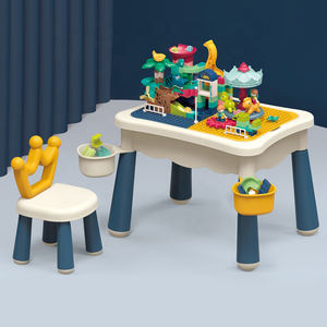 WYL 6 en 1 multifonctionnel grand bloc de construction <span class=keywords><strong>Table</strong></span> jouets activité bloc de construction <span class=keywords><strong>Table</strong></span> chaises ensemble de jeu bloc de construction <span class=keywords><strong>Table</strong></span> de jeu - Product Image 3