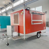 Camión de Comida Móvil Comercial de 12 Pies, Barra de Jugos, Churros, Hot Dogs, Hamburguesas, Pizza, Remolque de Comida Rápida con Cocina Completa en Venta