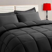 Ensemble de couette 7 pièces, couette moelleuse matelassée réversible, drap plat, drap-housse, 2 taies d'oreiller, 2 housses de coussin, toutes saisons