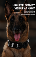 Collier tactique pour chien AirTag robuste, collier en nylon réfléchissant avec poignée, boucle à dégagement rapide pour chiens de taille moyenne et grande