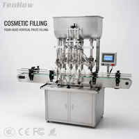 Machine de remplissage automatique verticale à quatre têtes pour pâtes cosmétiques, crèmes, lotions, sérums, gels et petits flacons