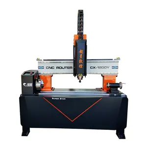 Woodworking Engraving Machine Superstar Cnc 4axis Cylinder Woodworking Rotary Engrave Router Machine