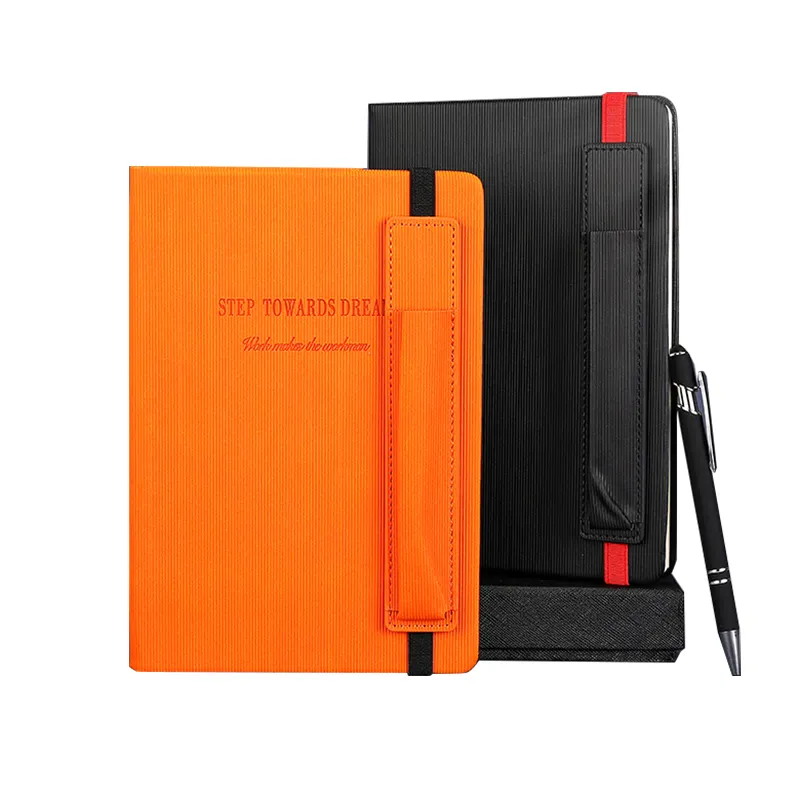 Venda quente PU Leather Journal Notebook Com Pen Bag Handmade A5 Notebook Logotipo personalizado A5 Planejadores