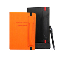 Cuaderno de Cuero PU con Bolsillo para Bolígrafo, Hecho a Mano, Tamaño A5, con Logotipo Personalizado, Agendas A5