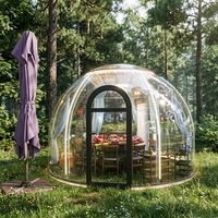 Dôme igloo vert Full House pour glamping, chambre d'hébergement avec matériau PC imperméable pour usage extérieur