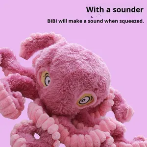 Juguete de Peluche Creativo con Forma de Pulpo Grande para Perros, Duradero, Interactivo, Suave, con Sonido, Resistente a Mordidas, para Masticar y Limpiar los Dientes de Cachorros - Product Image 2