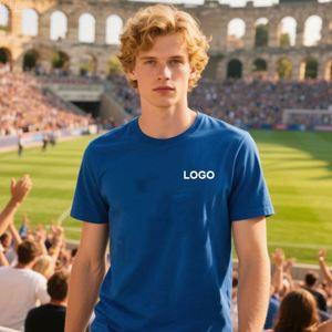 Design Quick-Dry Summer Embroidery Sports <b>T</b>-Shirts Plain Polyester Short Sleeve Running Promotion Shirts With Custom Logo - Product Image 2