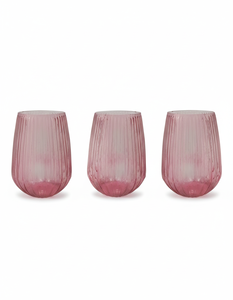 Décoration intérieure de luxe moderne, vase en verre rose quartz blush fuchsia, porte-bougie tealight, centre de table. - Product Image 3