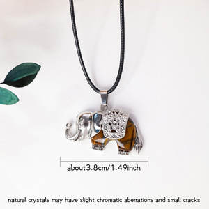Commercio all'ingrosso di cristallo naturale <span class=keywords><strong>elefante</strong></span> collana di pietre preziose artigianato per le donne degli uomini per gioielli regali souvenir - Product Image 2