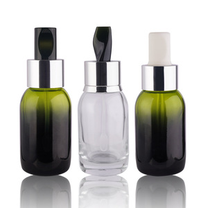 Emballage de soin de la peau de luxe personnalisé vert 30ml 40ml bouteille d'huile de sérum en verre bouteille transparente de lotion pour le corps avec pompe argentée pour les soins de la peau - Product Image 6
