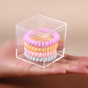 Cubo cuadrado de acrílico portátil, caja transparente pequeña con tapas para regalo, almacenamiento de dulces, maquillaje, joyería, recuerdo de fiesta, contenedor de galletas - Product Image 6