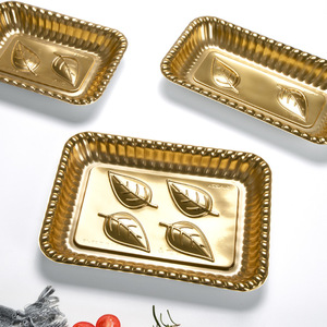 50 plateaux jetables en <span class=keywords><strong>plastique</strong></span> doré pour huîtres, épais, pour fête, sashimi, sushi, saumon, huîtres - Product Image 3