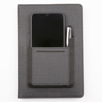 Carnet de notes en cuir personnalisé-Agenda A5 à couverture rigide avec pochette, ensemble de fournitures scolaires pour reliure parfaite