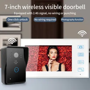 2.4G Wireless Video Intercom Doorbell 7inch Video Intercom Night Vision Waterproof Home System Intercom Video Door Phone