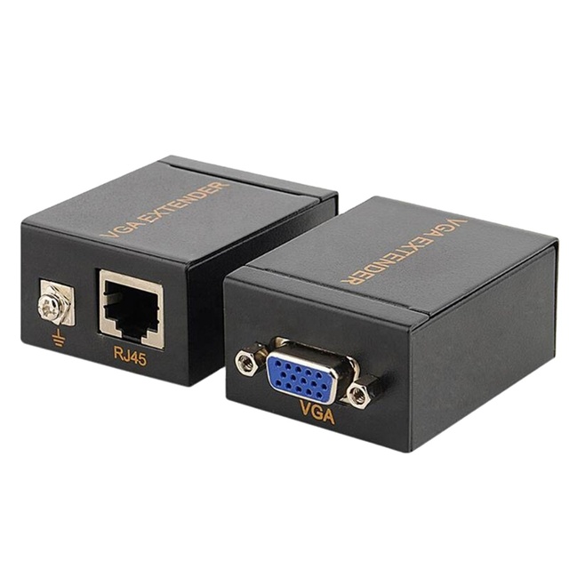 VGA Signal 60M Extender Over RJ45 to VGA Extender Over Cat5e Cat6 60M Adapter 1080P