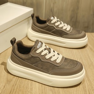 Chaussures de ville rétro décontractées pour hommes avec semelle épaisse rehaussante, style urbain tendance et sportif - Product Image 4