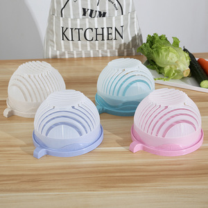 <b>Multifunctional</b> Salad <b>Cutter</b> Bowl Quick <b>Vegetable</b> Fruit Salad Maker Strainer Bowl Kitchen Salad Cutting Tool - Product Image 5
