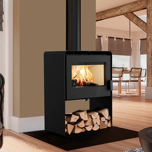 Poêle à bois moderne autoportant 12KW R1203A <span class=keywords><strong>avec</strong></span> grande fenêtre de visualisation chauffage intérieur <span class=keywords><strong>cheminée</strong></span> à bois à vendre - Product Image 1