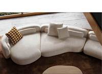 Sofá Lineal de Diseño Italiano de Lujo, Moderno y Minimalista, Tapizado en Tela, para Oficina o Sala de Estar