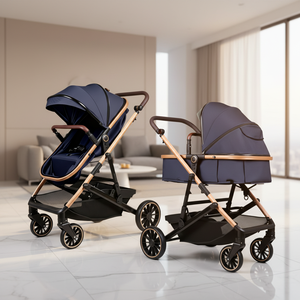 Poussette <span class=keywords><strong>double</strong></span> légère trois-en-un pour nouveau-nés jusqu'à 3 ans, système de voyage pliable, cadre en acier inoxydable, Linen Wellpal 4 Baby - Product Image 3