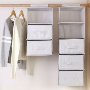 Sac de rangement suspendu multicouche en tissu Oxford, cintre en tissu lavable pour vêtements de placard, organisateurs de chaussettes de nuit pour le salon - Product Image 3