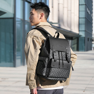 Lanchi 9003 Men's Plaid <b>Backpack</b> 36-55L Large Capacity Laptop <b>Computer</b> Interlayer Business Travel Commuting Casual Work Office - Product Image 1