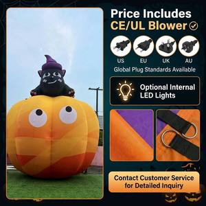Arche gonflable de Halloween, château gonflable, décoration fantôme effrayant et citrouille, lumières LED, écran de 5m, ventilateur intégré, pour événements extérieurs et <span class=keywords><strong>jardin</strong></span> - Product Image 6