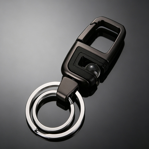 Matte Black Zinc Alloy Compact Key Holder Custom Logo Carabiner Key <b>Clip</b> Double Key Rings for <b>Car</b> Keys, Travel Daily Carry - Product Image 2