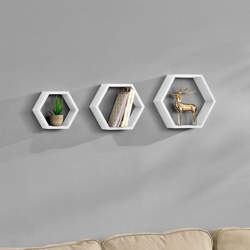 Moderne Décoratif Étagère Murale Cube en bois meubles en nid d'abeille étagère murale