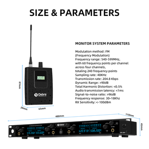 Sistema di monitoraggio in-ear wireless UHF Debra Audio ER-404 con 6 canali, cancellazione del rumore, XLR, per DJ e palcoscenico - Product Image 5