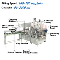 Automatische 10-spuitjes vul- en afsluitmachine voor detergent, fruitsap, saus, melk, pasta en vloeistoffen in zakjes met PLC-besturing