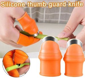 Herramientas de Jardinería, Recortador de Verduras, Cuchillo de Pulgar, Guante Cortador, Naranja, Elástico, Silicona y Acero Inoxidable, Ligero, OEM - Product Image 3