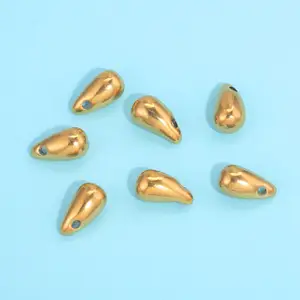 Wholesale Gold Stainless Steel Delicacy Water Droplet Horn Charms For Jewelry Making Diy Earrings Necklace